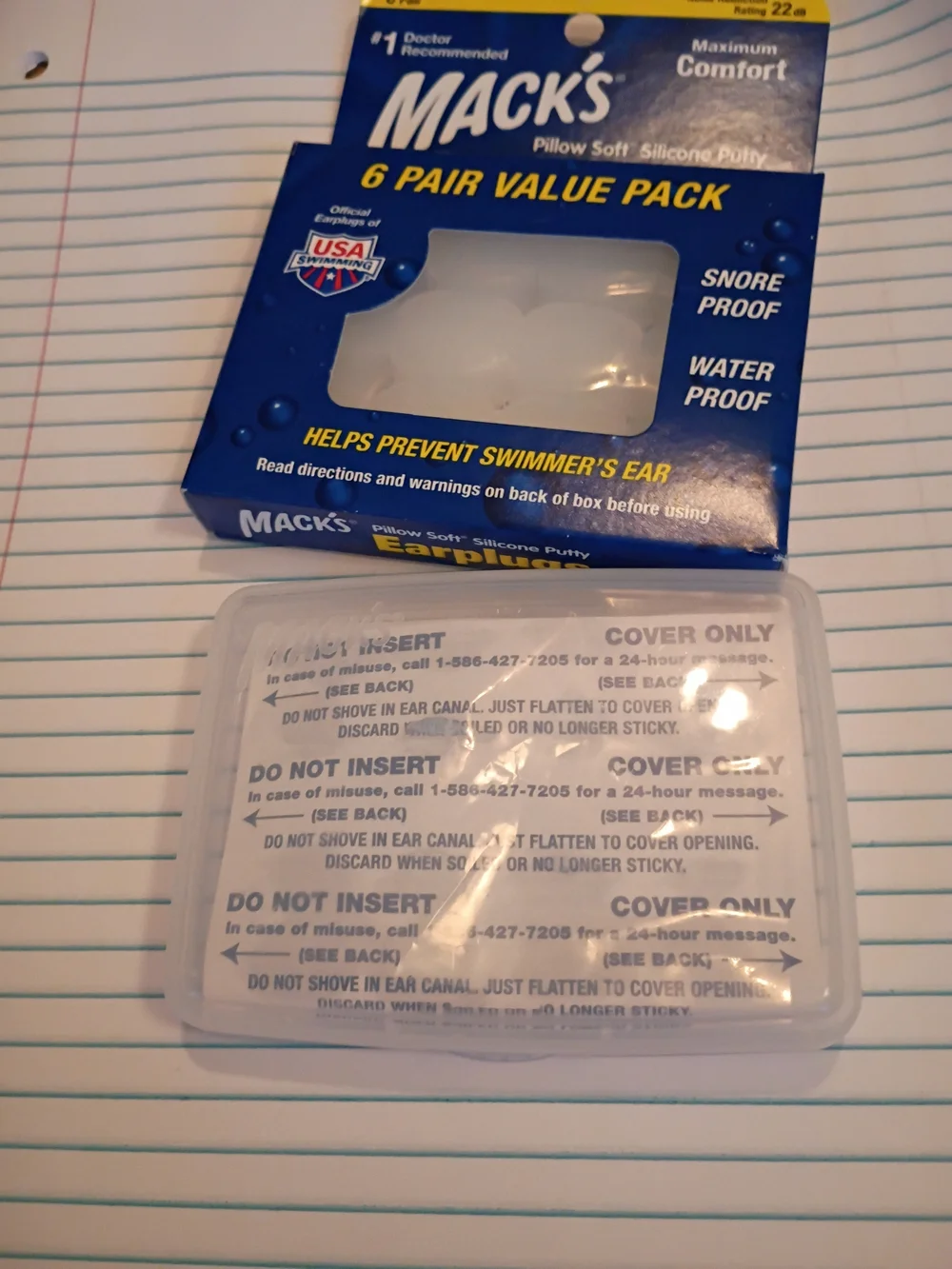 White Pillow Soft Silicone Putty Earplugs - 6 Pair Value Pack